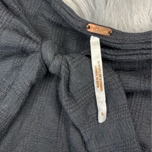 Free People Black Ribbed Knit Top